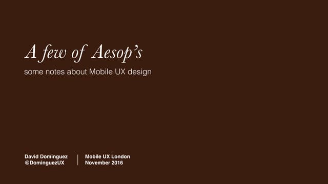 Mobile UX London Conference Talk - ...
