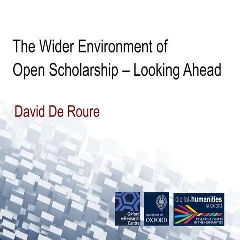The wider environment of open scholarship – Jisc and CNI conference 10 July ...