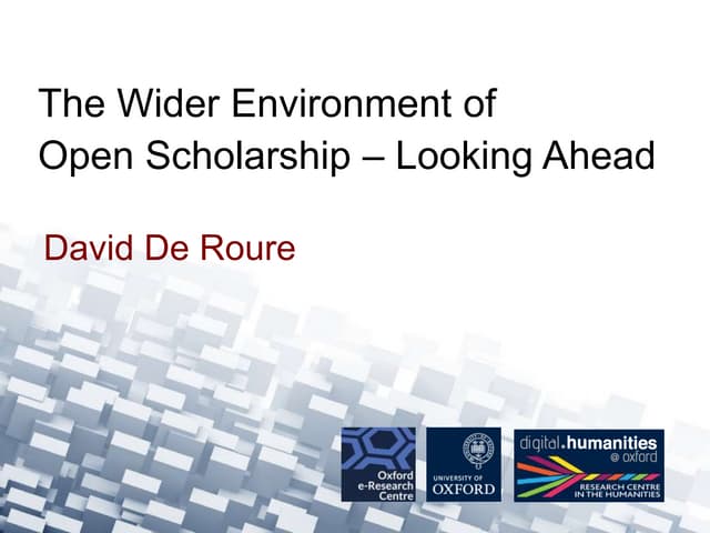 The wider environment of open scholarship – Jisc and CNI conference 10 July ...