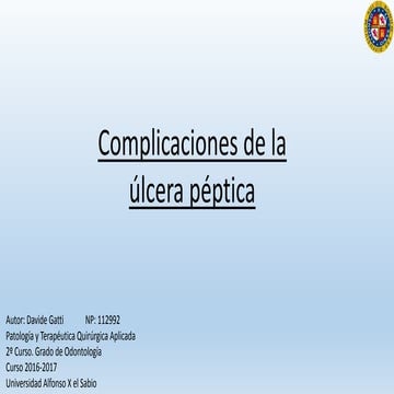 ÚLCERA PÉPTICA. COMPLICACIONES