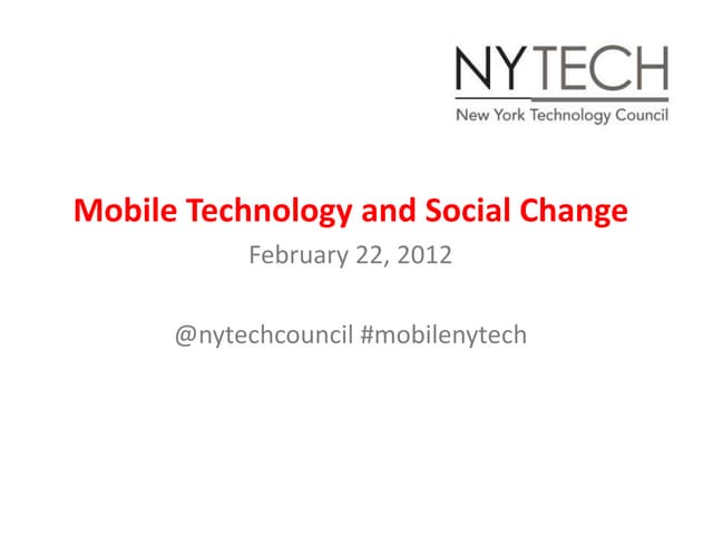 Mobile Technology & Social Change