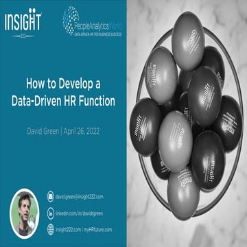 How to Develop a Data Driven HR Function