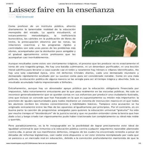 David greenwald   laissez faire en la enseñanza