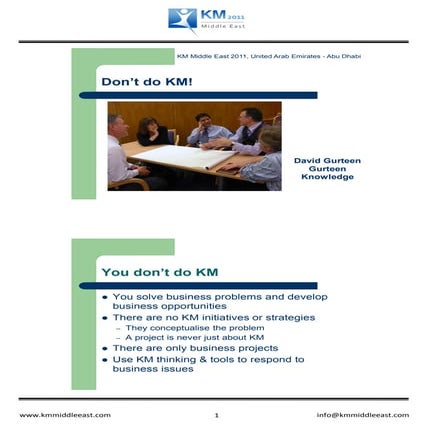 David Gurteen - KM Middle East 2011