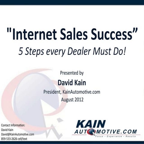 David Kain Fenabrave live presentation 8.16.12