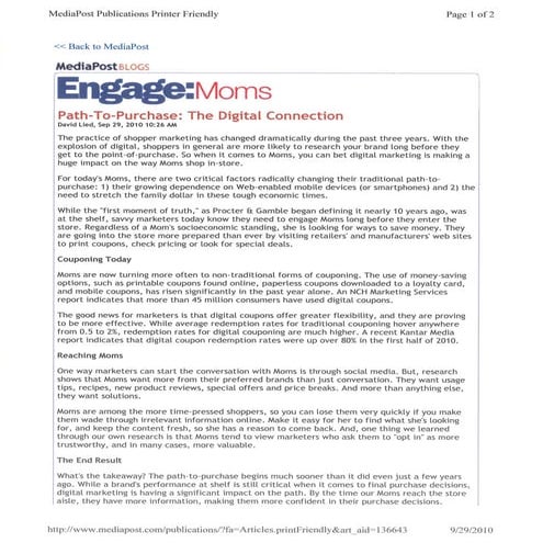 Path to Purchase-The Digital Connection