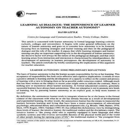 David little learner autonomy