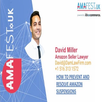 David Miller | AmafestUK | How to Prevent and Resolve Amazon Suspensions