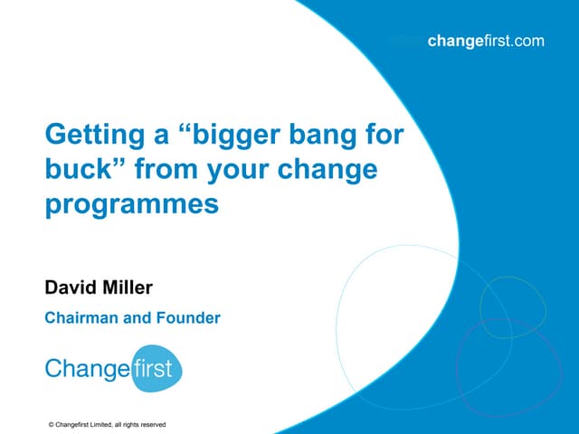Getting a bigger bang for your programme management buck