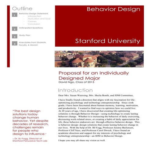 Stanford's First Behavior Design Major