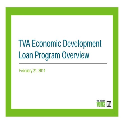 Access to Capital Lending Tools-David Parham TVA-TN Economic Development Fina...