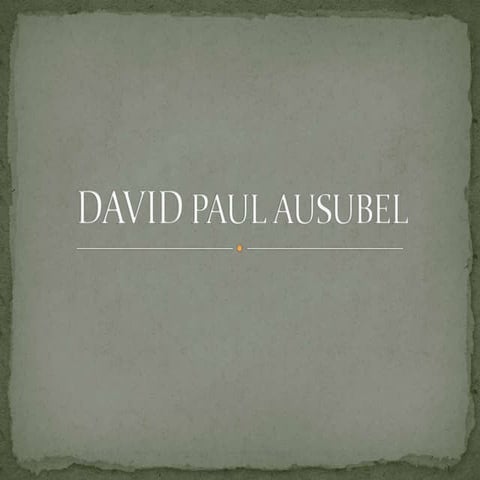 David paul ausubel