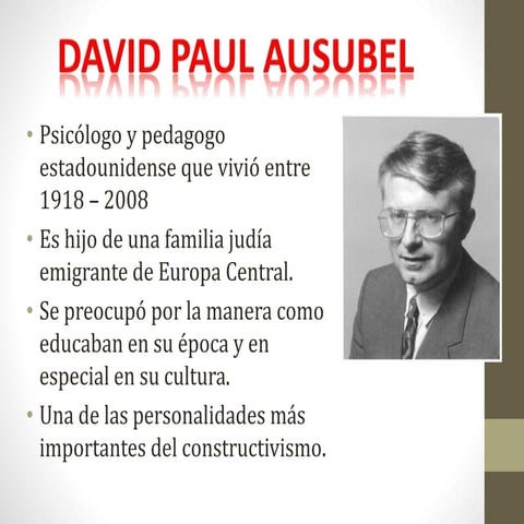 Aprendizaje Significativo de David Ausubel para Psicología Educacional UMSA