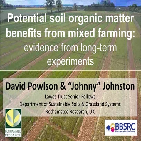 Potential soil organic matter benefits from mixed farming: evidence from long...