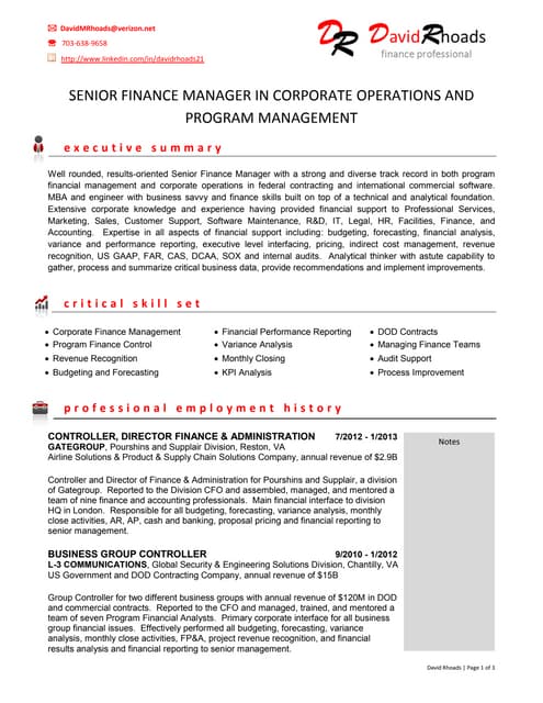 Non Profit Executive Resume