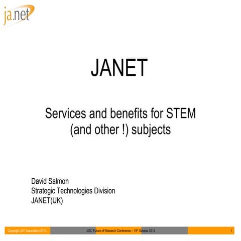 JANET: Services and Benefits for STEM Subjects