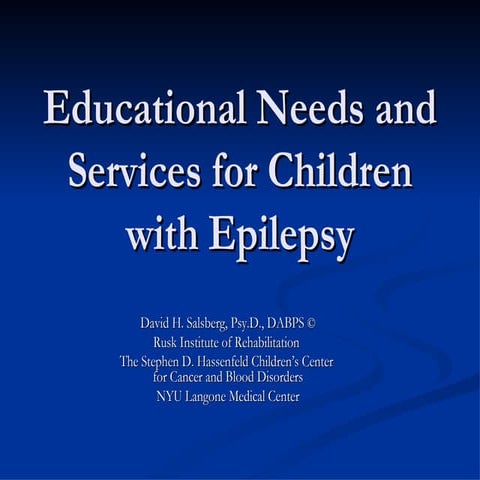 Educational needs for Children with Epilepsy