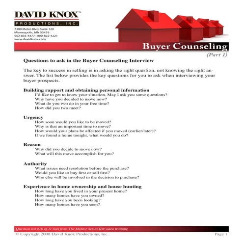 Buyer 10+ Experience Questionnaire | DOC
