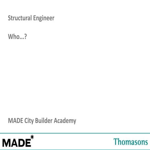 Structural Engineering- David Sharpe, MADE City Builder Academy 2013