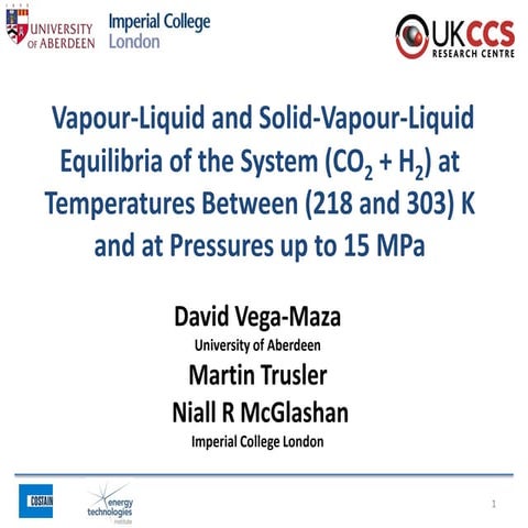 Vapour-Liquid and Solid-Vapour-Liquid Equilibria of the System (CO2 + H2) at ...
