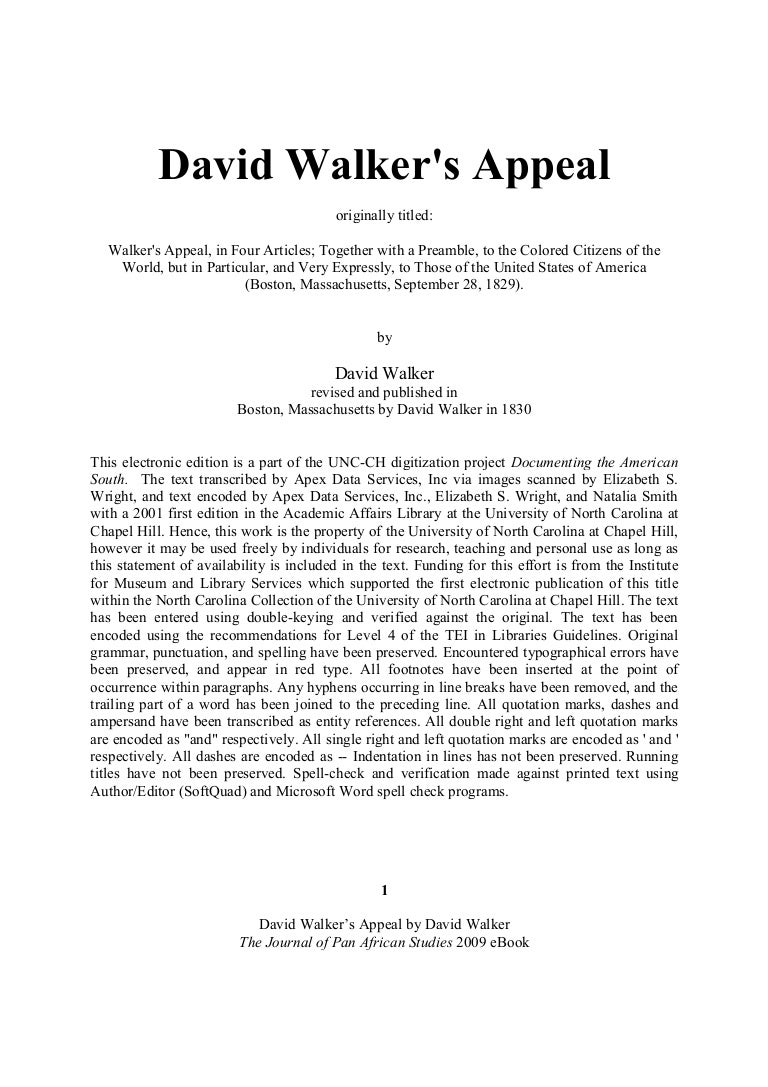 David walker appeal summary image