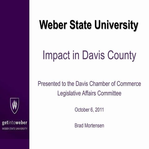 Weber State University Impact in Davis County