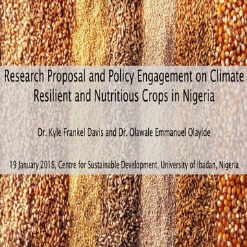 Research Proposal and Policy Engagement on Climate Resilient and Nutritious C...