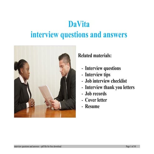 Da vita interview questions and answers