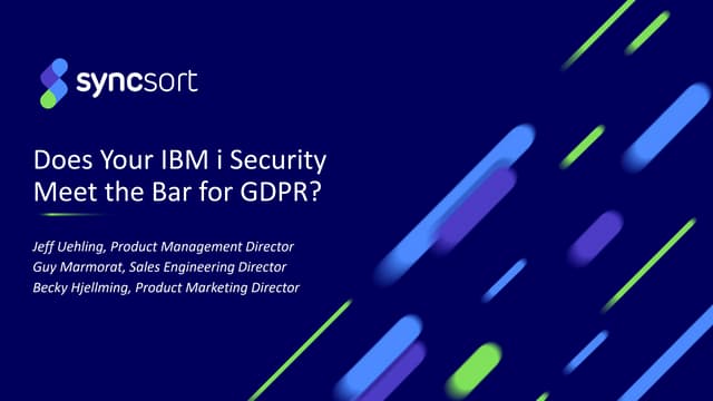 Does Your IBM i Security Meet the Bar for GDPR?
