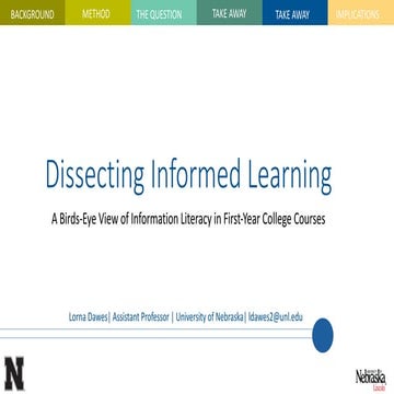Dissecting  informed  learning: a  birds - eye  view of  information  literac...