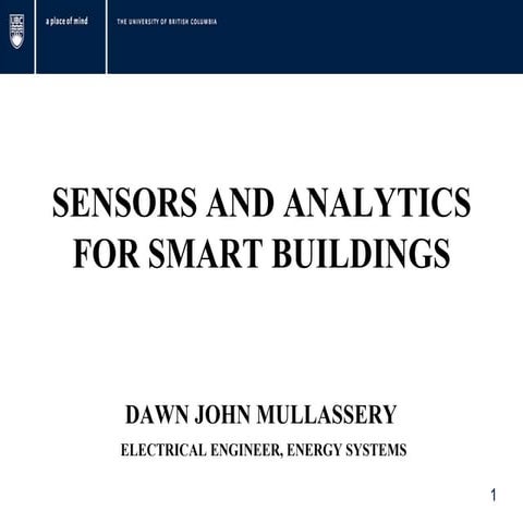 Sensors and Analytics for Smart Buildings