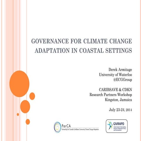 Governance for Climate Change Adaptation in Costall Settings | PDF