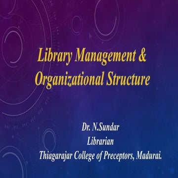 Library Administration and Organizational Structure