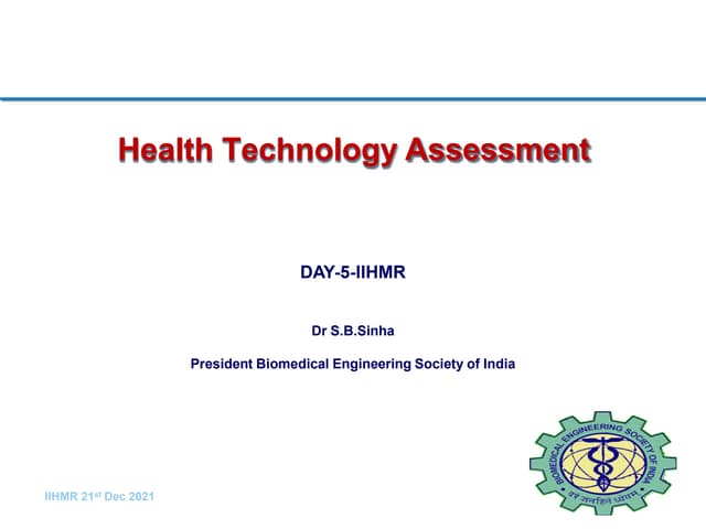 Health Technology Assessment Overview PPT health-technology-assessment-overview-ppt