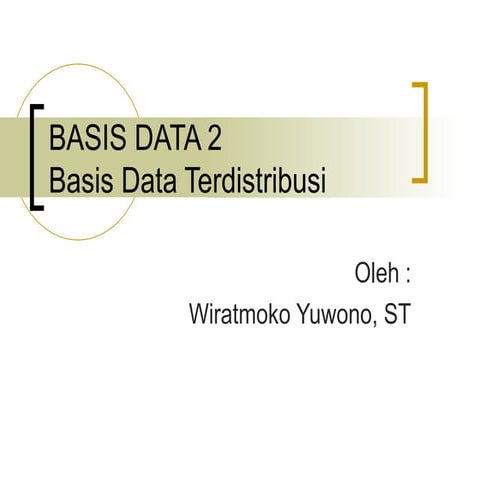 Distributed Database Dsitributed Database