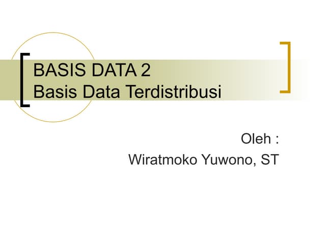 Distributed Database Dsitributed Database
