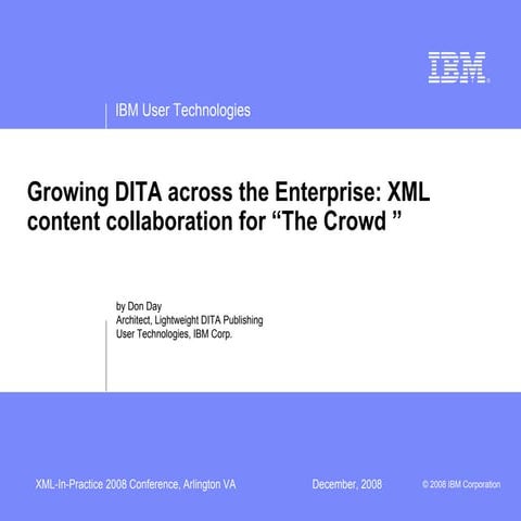 Growing DITA across the enterprise