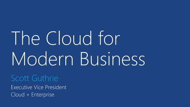 The Cloud for Modern Business