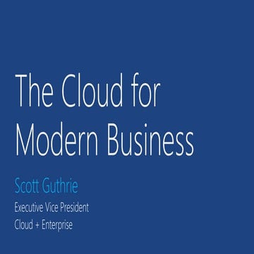 The Cloud for Modern Business