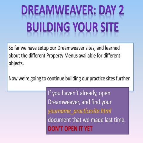 Dreamweaver-Day 02: Hotspots & Page Linking