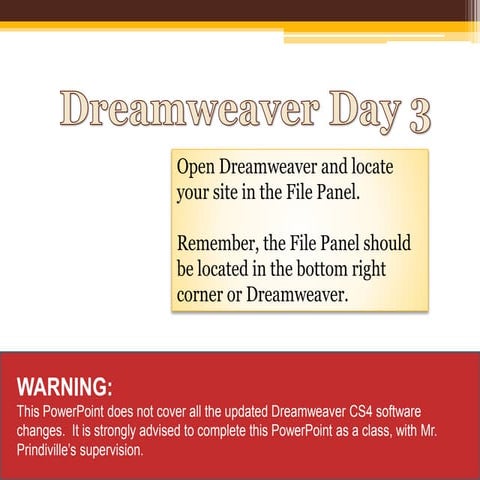 Dreamweaver-Day 03: AP Elements & Text Formatting