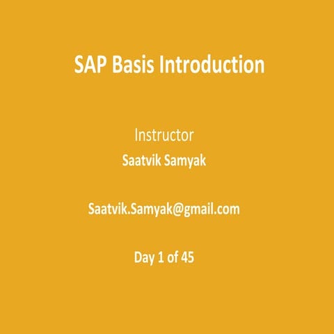 SAP Basis Online Training Demo