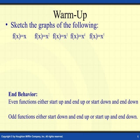 2.2 Polynomial Function Notes