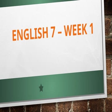 LESSON 1 IN ENGLSIH 7 LESSON 1 IN ENGLSIH 7 | PPTX