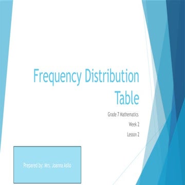 Frequency Distribution Table For Grade 7 Matatag.pptx