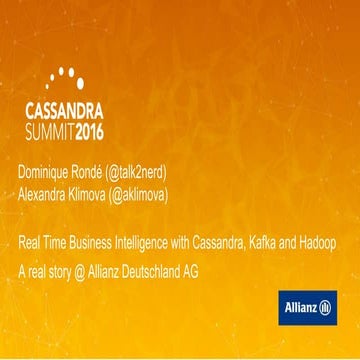 Real Time Business Intelligence with Cassandra, Kafka and Hadoop - A Real Sto...