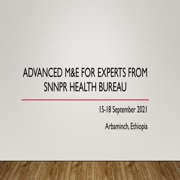 M&E Basics and introduction to monitorin