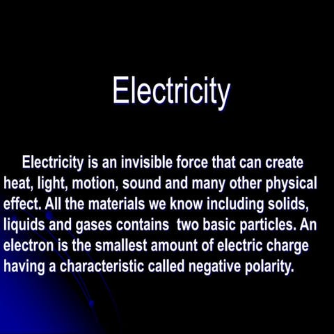 Day 1 electricity