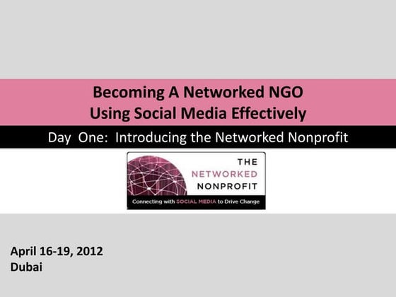 Networked NGO - Day 1