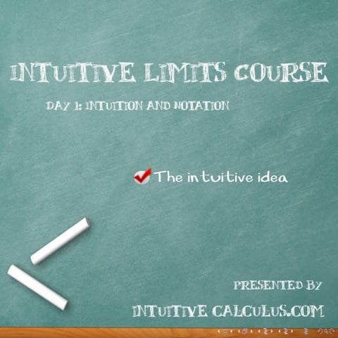 Day 1: Intuitive Idea and Notation